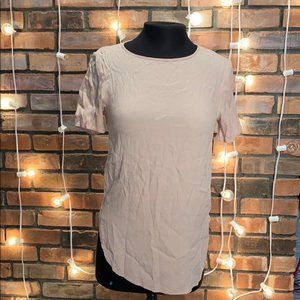 H&M Light Pink Short Sleeved Chiffon Top Small/4